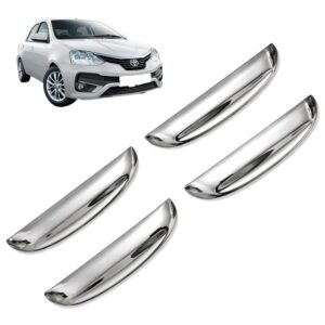 Exterior Door Handle Chrome Cover for Toyota Etios (Set of 4Pcs) Premium Accessories