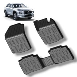 Premium Floor Mats for Maruti Suzuki Grand Vitara 2023-Present Custom-Fit 3D All-Weather (Black, 3Piece Set)