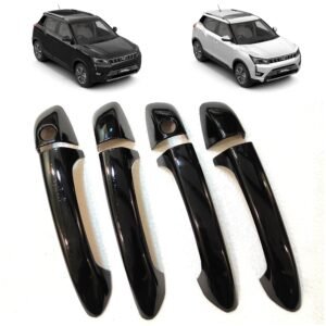 Glossy Piano Black Door Handle Catch Covers for Mahindra XUV300 (Set of 8Pcs) | Exterior Styling Accessories