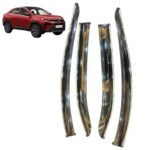 Premium Chrome-Line Door Visors for Tata Curvv (Set of 4) | High-Gloss Wind Deflectors & Rain Guards