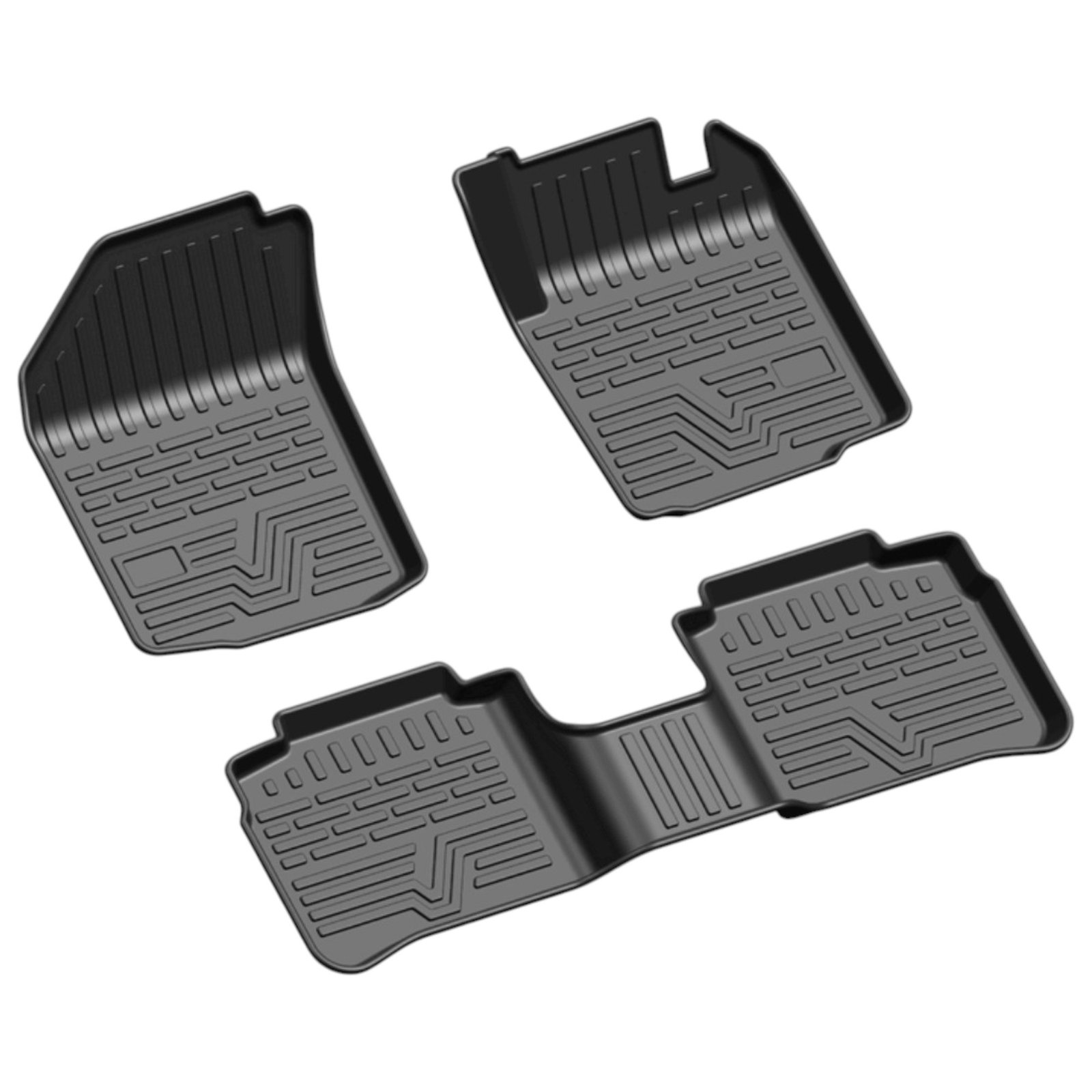 Premium Car Floor Mats for Toyota Urban Cruiser Hyryder 2023-Present (Black, 3Piece Set) All-Weather 3D - Image 4