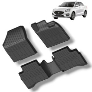 Premium Floor Mats for Maruti Suzuki Dzire (2017-2024) Custom-Fit 3D All-Weather Protection Set of 3P