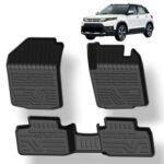 Premium Custom Fit Car Floor Mats for Maruti Suzuki Brezza (2022 June-Present) Set of 3P | All-Weather Black