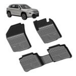 Premium Car Floor Mats for Toyota Urban Cruiser Hyryder 2023-Present (Black, 3Piece Set) All-Weather 3D