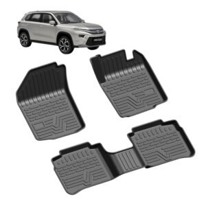 Premium Car Floor Mats for Toyota Urban Cruiser Hyryder 2023-Present (Black, 3Piece Set) All-Weather 3D