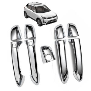 Premium Chrome Door Handle Cover for Mahindra XUV300 (Sensor & Keyhole Cutouts Set of 9Pcs) Exterior Garnish