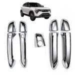 Chrome Door Handle Cover for Mahindra XUV 3XO with Smart Sensor Cutout | Premium Car Styling Accessories (9 Pcs Set)