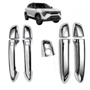 Chrome Door Handle Cover for Mahindra XUV 3XO with Smart Sensor Cutout | Premium Car Styling Accessories (9 Pcs Set)