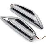 Universal Fit for Car Fender Vent Indicators Dual Color LED With Chrome - 100% Plug & Play | Premium