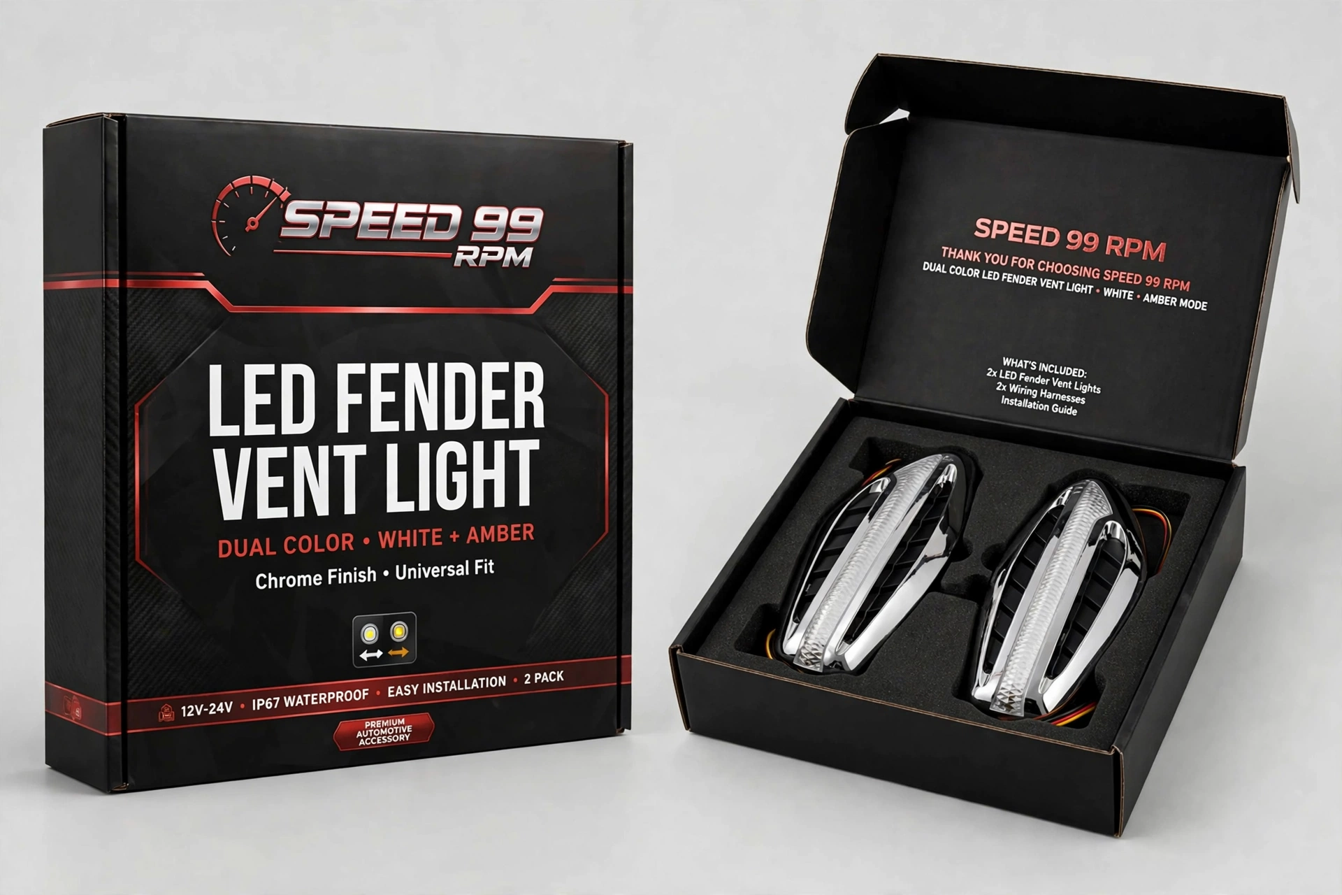 Universal Fit for Car Fender Vent Indicators Dual Color LED With Chrome - 100% Plug & Play | Premium - Image 6