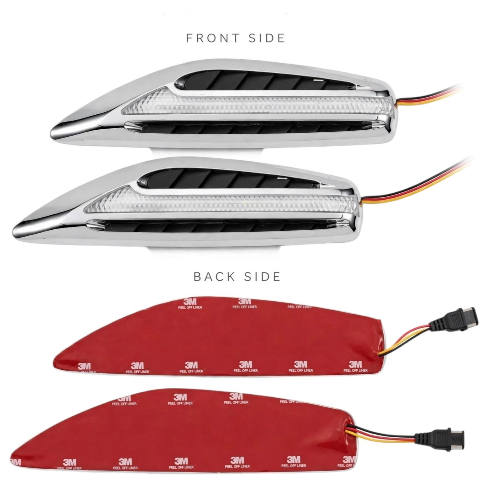 Universal Fit for Car Fender Vent Indicators Dual Color LED With Chrome - 100% Plug & Play | Premium - Image 5