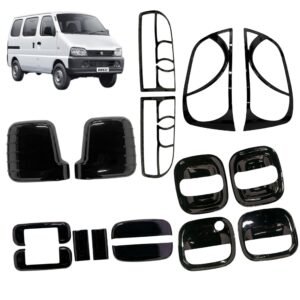 Black Glossy Finish Combo Kit for Maruti Eeco – Premium (5-Items / 16-Pieces) Exterior Garnish