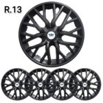 Matte Black Wheel Covers for R13 Cars 13" Hubcaps for Santro, Tiago, Celerio - (Set of 4) Premium