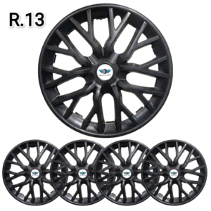 Matte Black Wheel Covers for R13 Cars 13" Hubcaps for Santro, Tiago, Celerio - (Set of 4) Premium