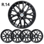 Matte Black Car Wheel Covers for R-14 Rims (14-Inch / Set of 4) Hubcaps - Verify Your Car in Description