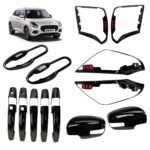 Piano Black Combo Kit for All-New Maruti Suzuki Swift (2024-Present) | Glossy Black with Sporty Red Accents (Complete Styling Kit - 5Items / 18Pcs) Exterior Garnish