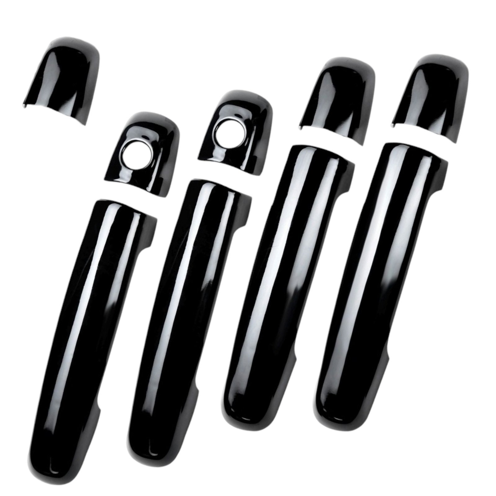Piano Black Door Handle Cover for Maruti Brezza (2016-2026) with Key Hole (Set of 9-Pcs) Exterior Garnish - Image 2